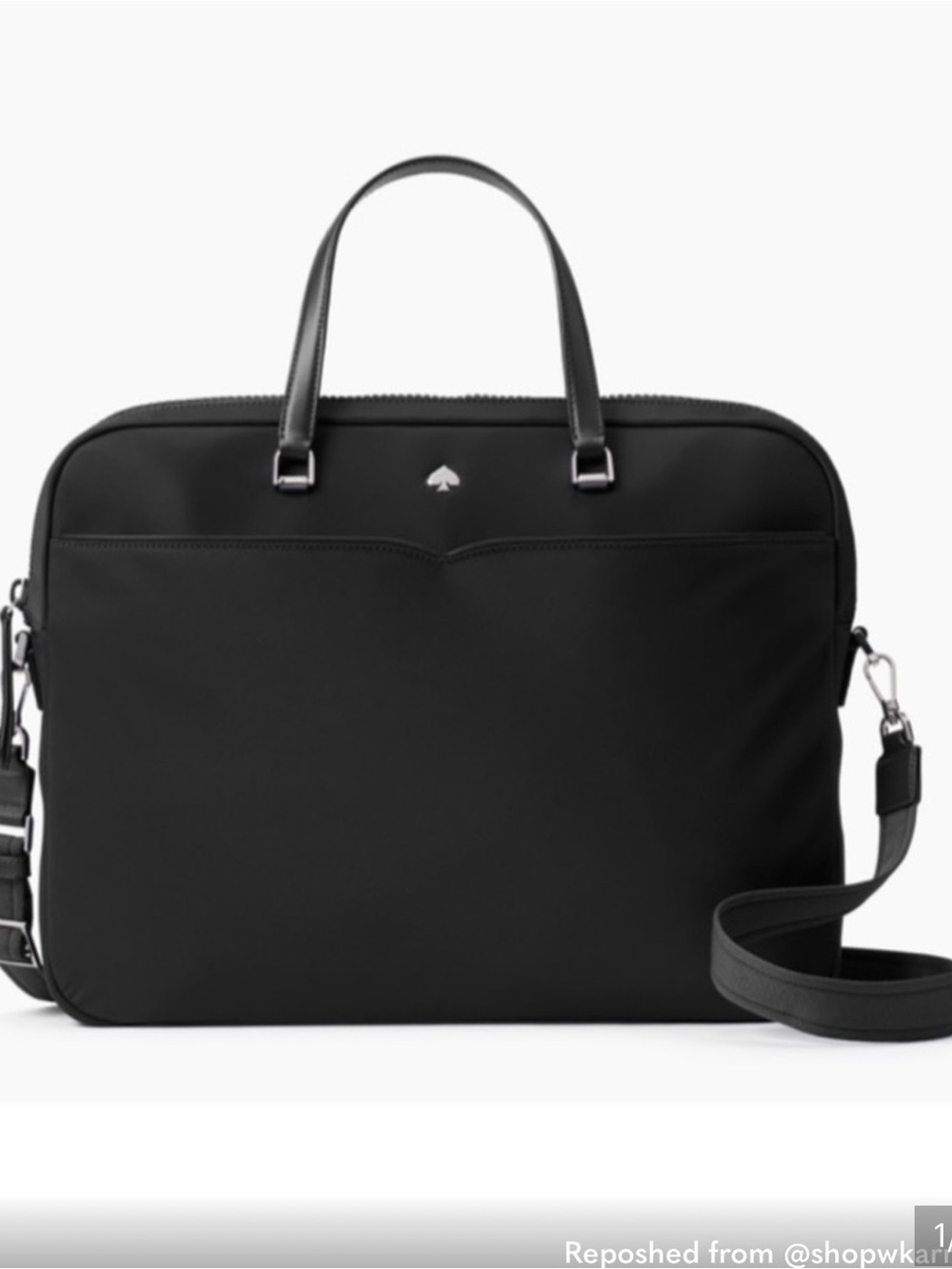 kate spade Black Men's Laptop Briefcase with Detachable Shoulder Strap